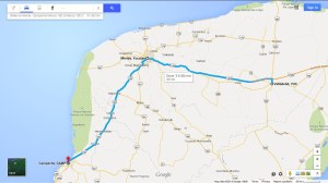 Map - Valladolid to Campeche