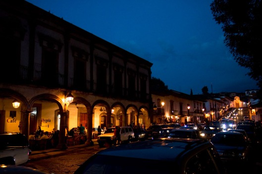 The deserted evening streets of Pátzcuaro are nothing if not a little creepy